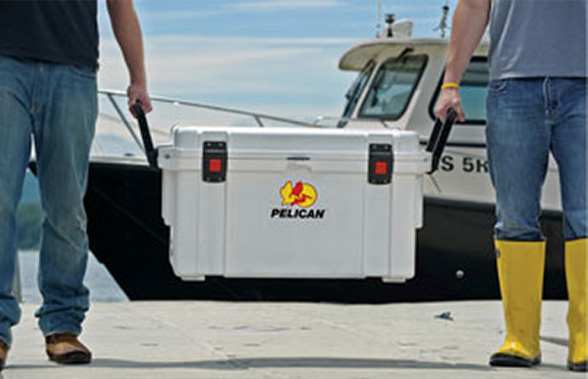 Pelican 65 Qt Held By Both Handles